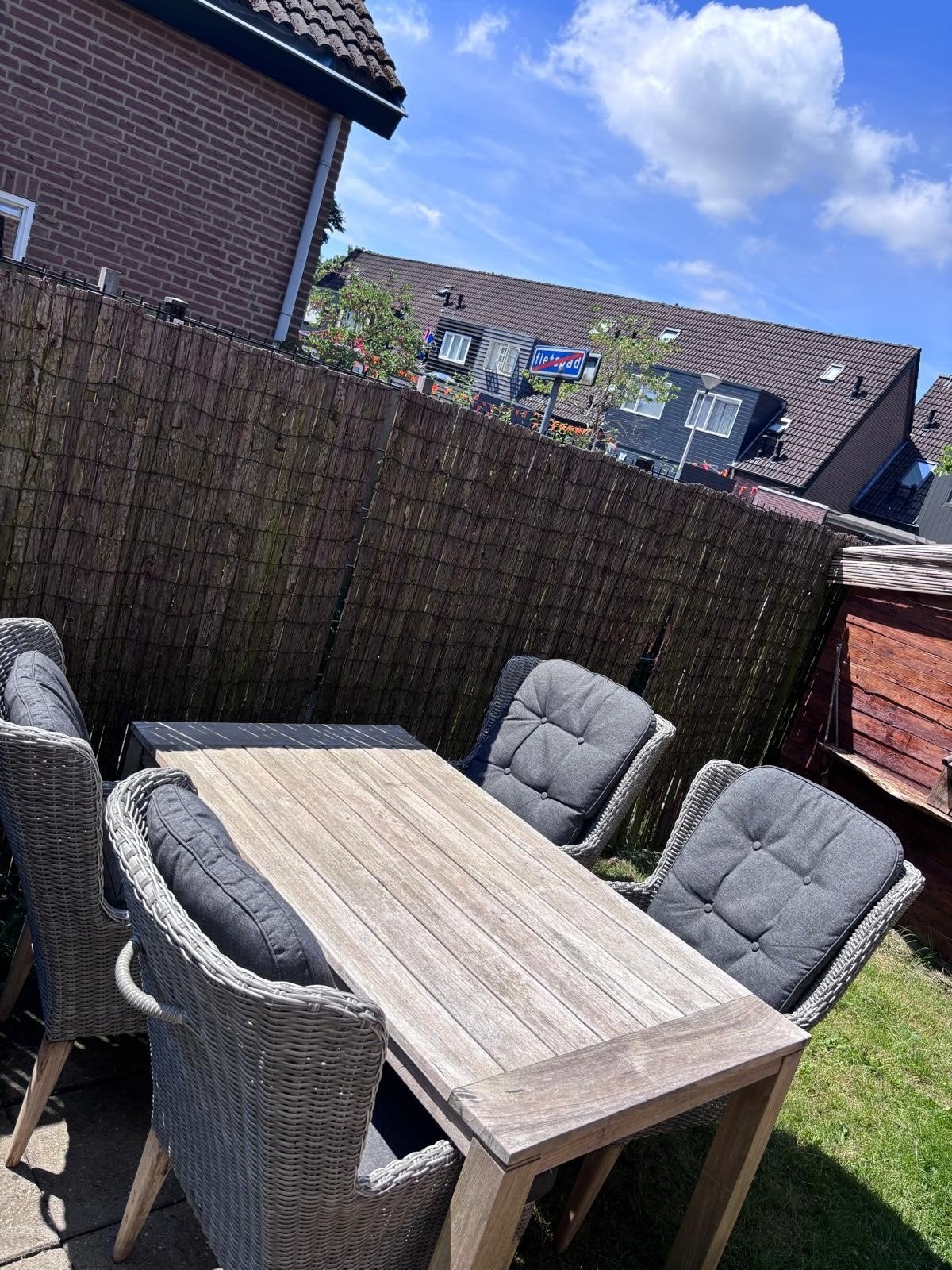 Teakhouten tuinset van Kees Smith, Tuin en Terras, Tuinsets en Loungesets, Ophalen, Gebruikt, 6 zitplaatsen, Teakhout