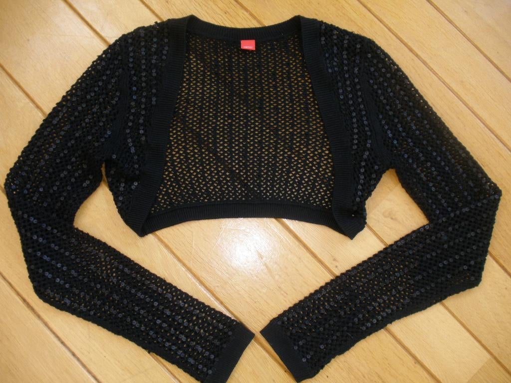 ESPRIT vest zwart met pailletten bolero maat S - nieuw -, Maat 38/40 (M), Zwart, Nieuw, Ophalen of Verzenden
