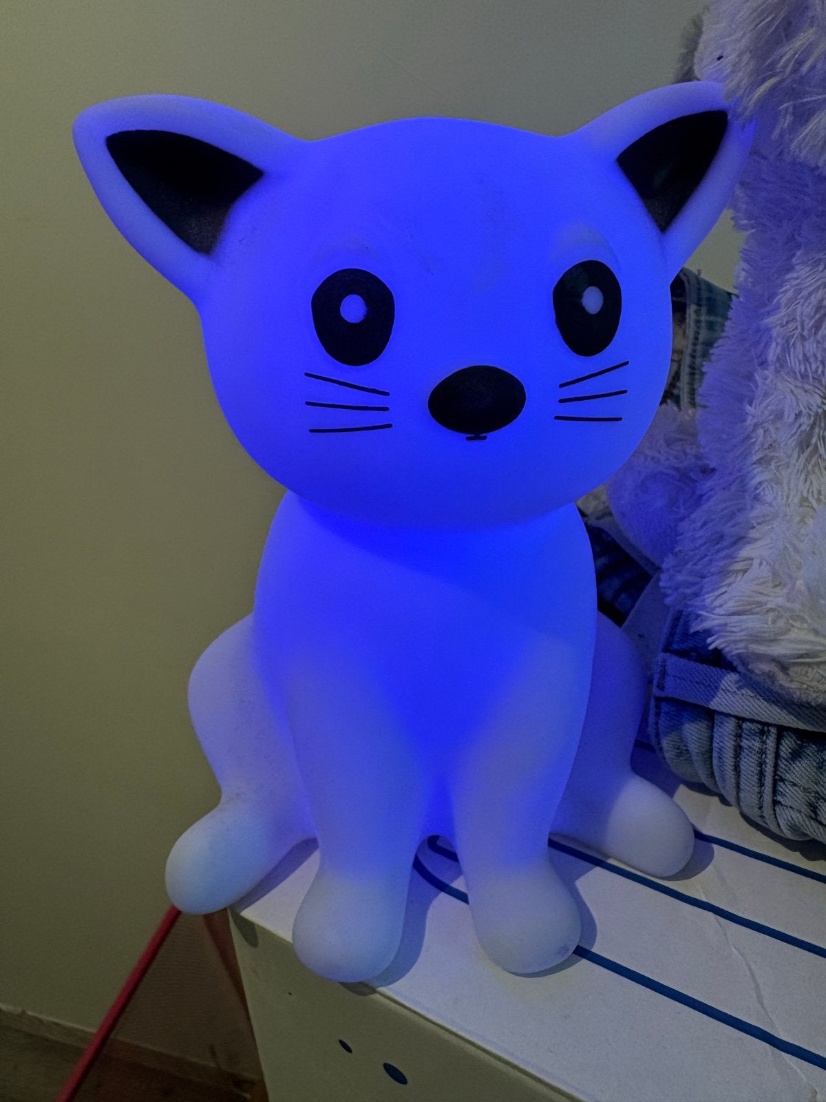 Leuke Kat Nachtlampje - Kleurveranderend LED, Gebruikt, Meerkleurig, Kunststof, Ophalen of Verzenden