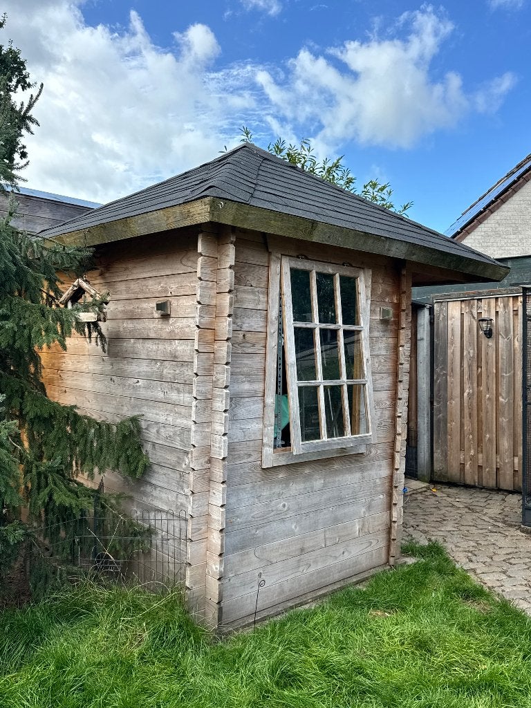Blokhut/tuinhuisje te koop, Tuin en Terras, Ophalen, 250 tot 500 cm, Blokhut, 2 ramen