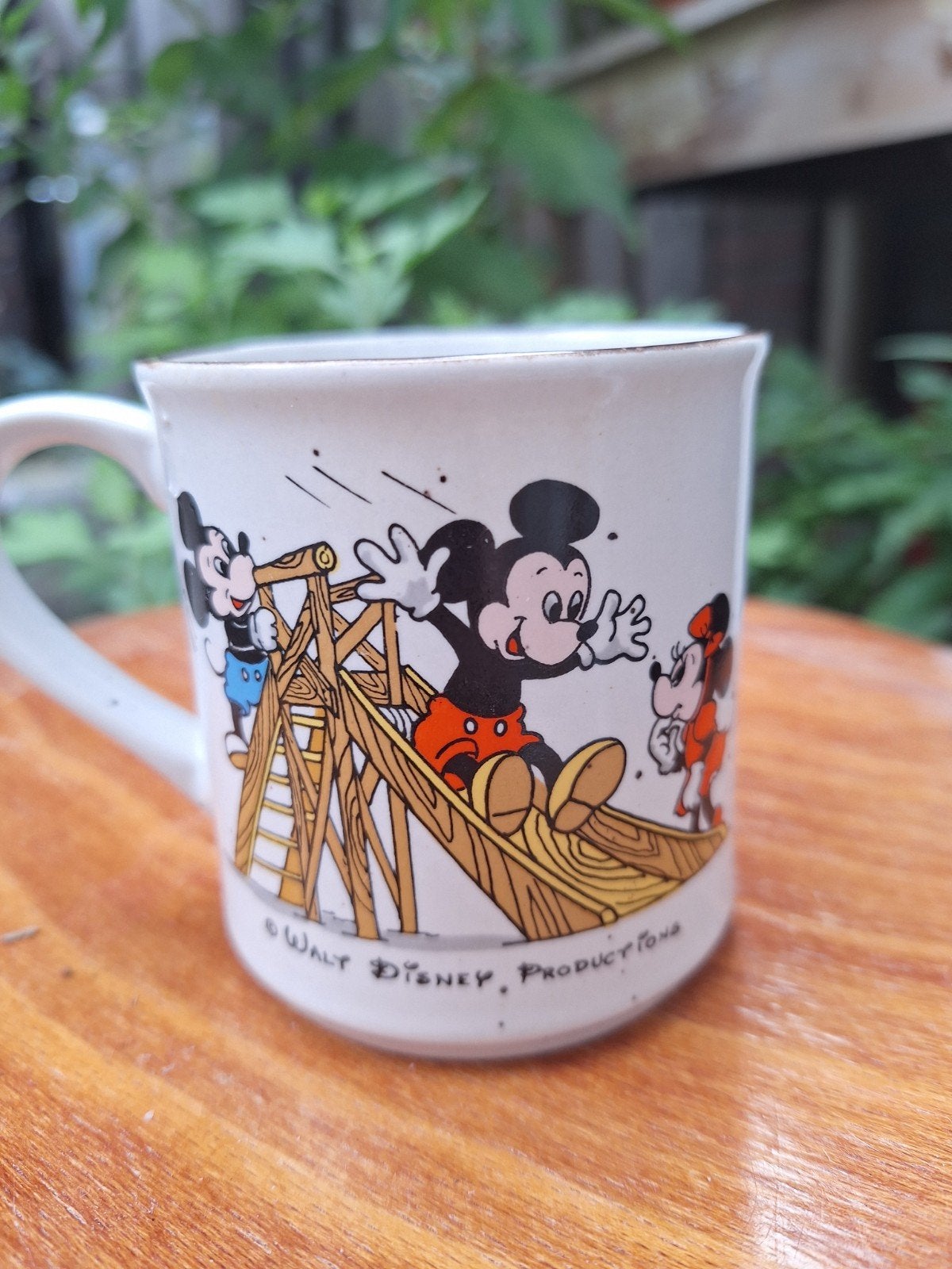 Vintage Disney Mickey & Minnie mok Japan Walt Disney, Ophalen of Verzenden, Overige figuren, Gebruikt, Gebruiksvoorwerp
