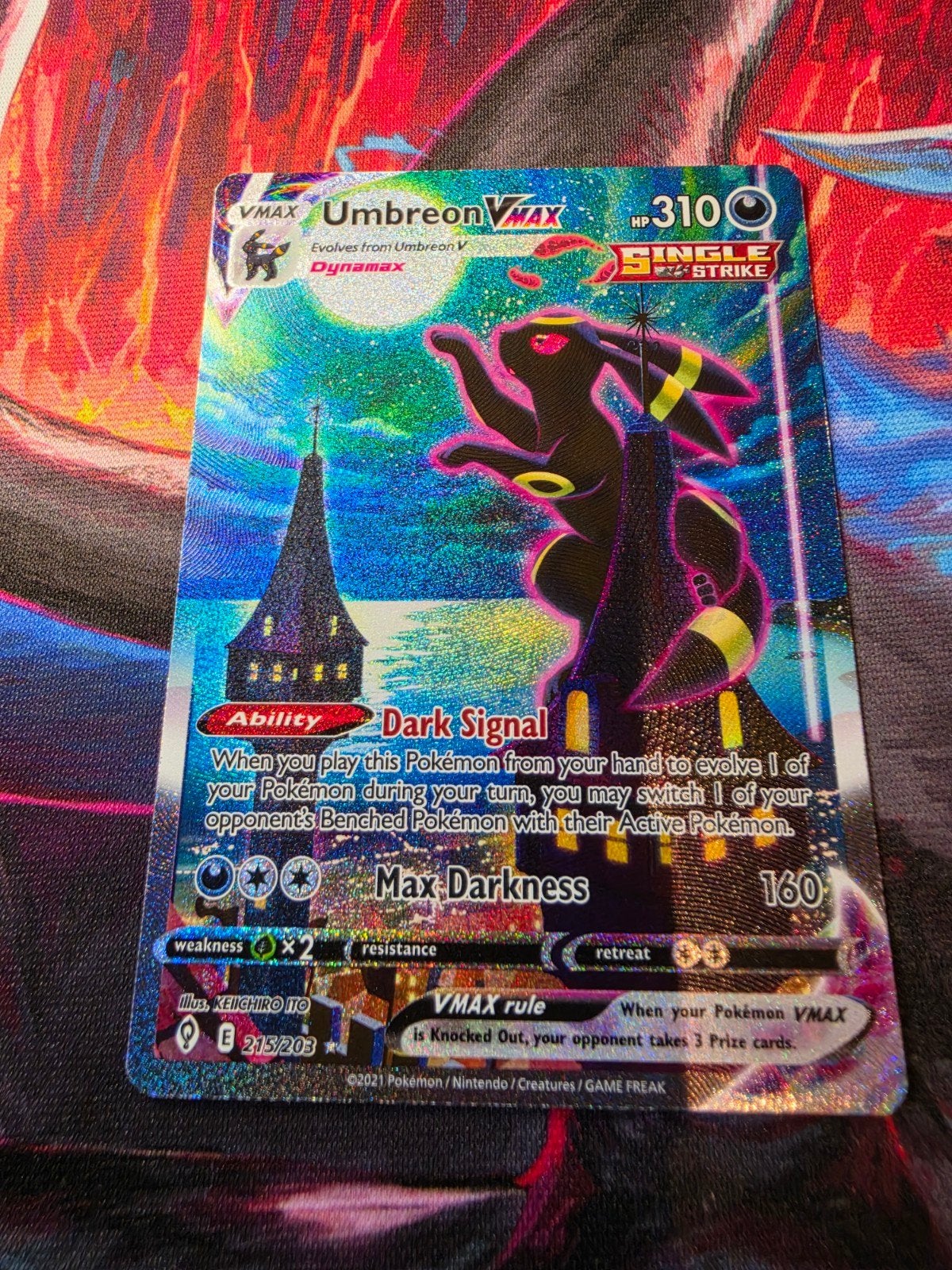 Umbreon VMAX Evolving Skies (Moonbreon) - Losse kaart, Hobby en Vrije tijd, Ophalen of Verzenden, Zo goed als nieuw, Losse kaart