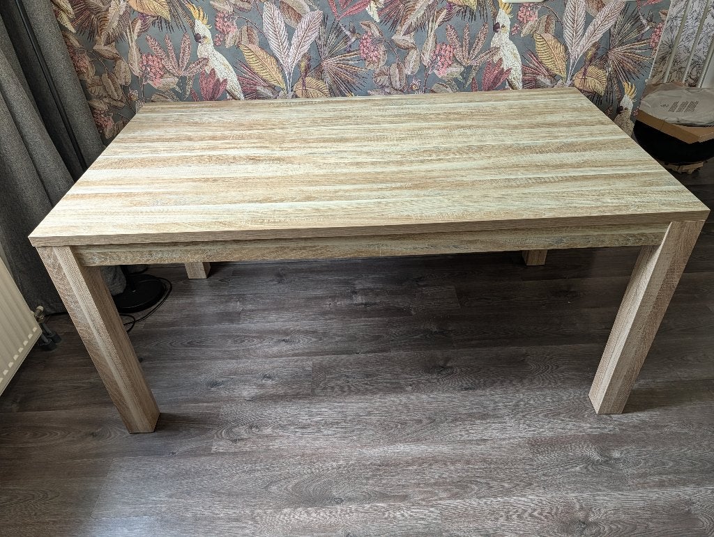 Eettafel lichtbruin 160x90, Ophalen, 50 tot 100 cm, Zo goed als nieuw, 150 tot 200 cm