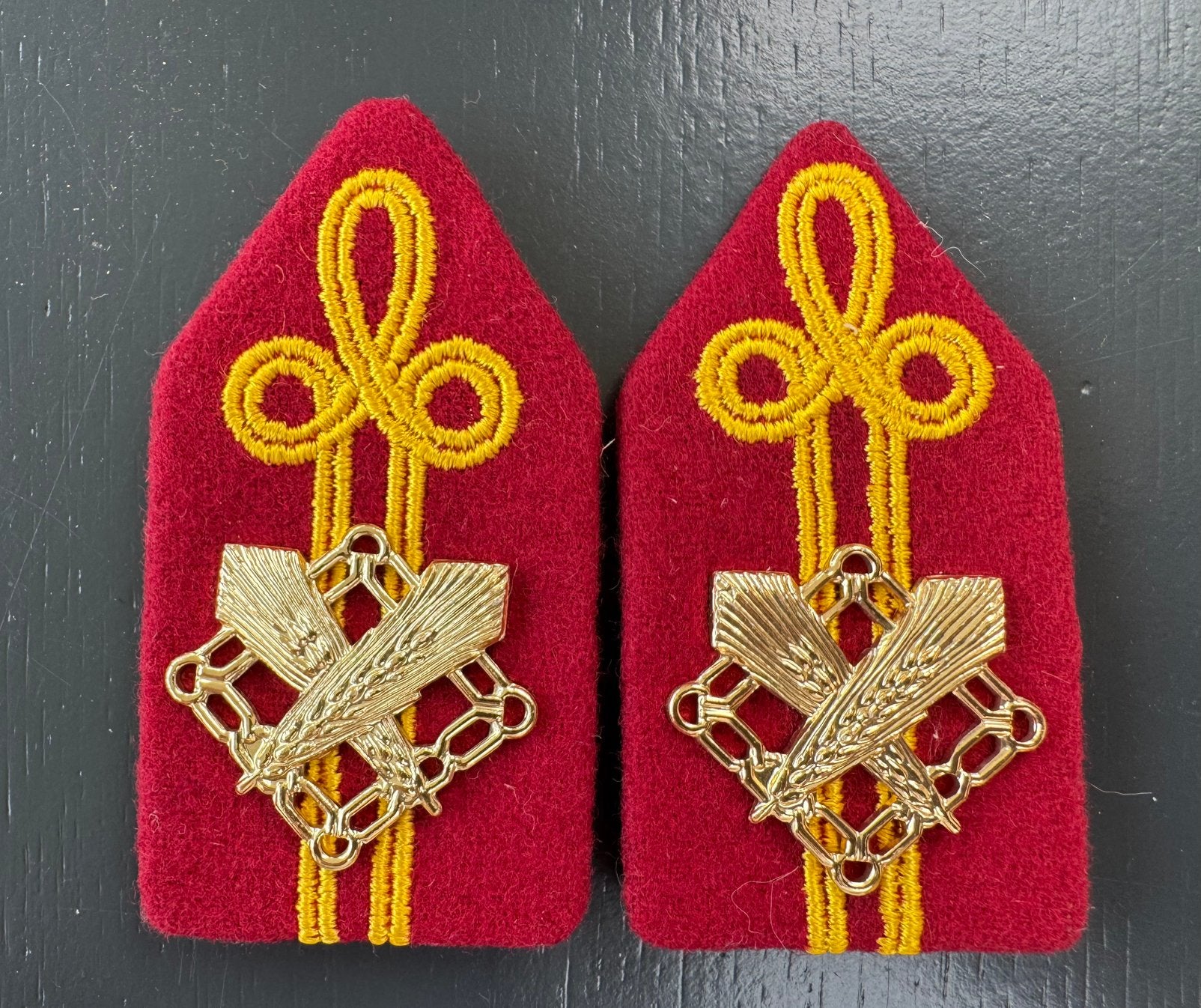 KL set kraagspiegels KMS Intendance, Ophalen of Verzenden, Landmacht, Nederland, Embleem of Badge