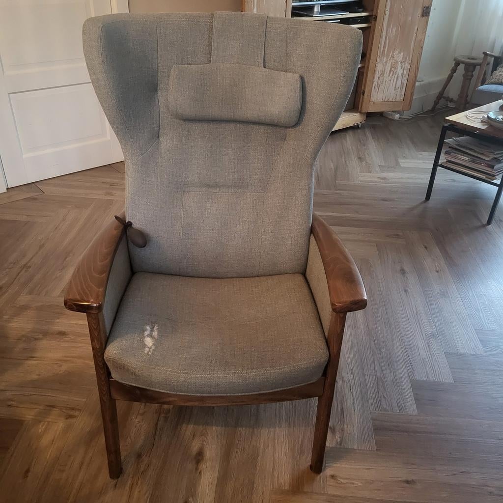 Farstrup relaxfauteuil stoel verstelbaar, Ophalen, Gebruikt, Minder dan 75 cm, Stof