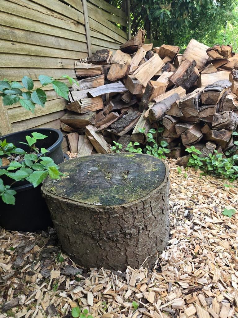 Blok hout / houtstam om hout op te kloven, Ophalen, Blokken