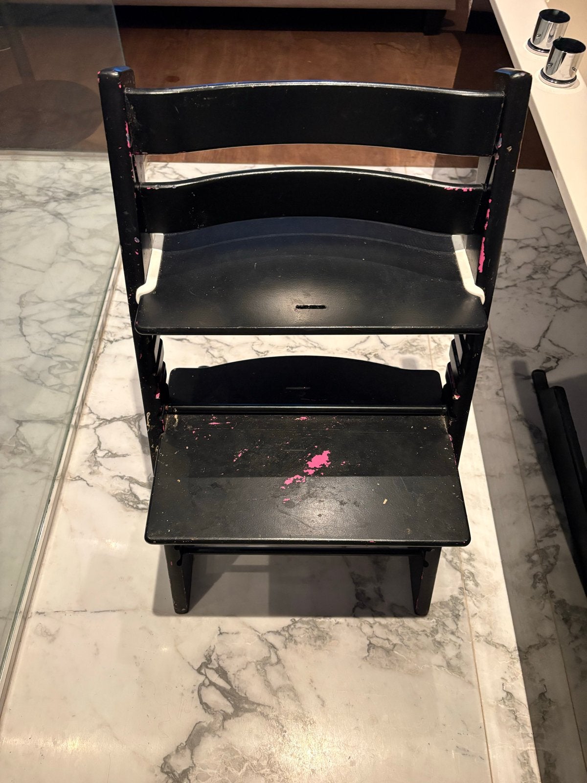 Stokke Tripp Trapp meegroeistoel - Zwart, Ophalen, Gebruikt, Meegroeistoel, Aanschuifbaar