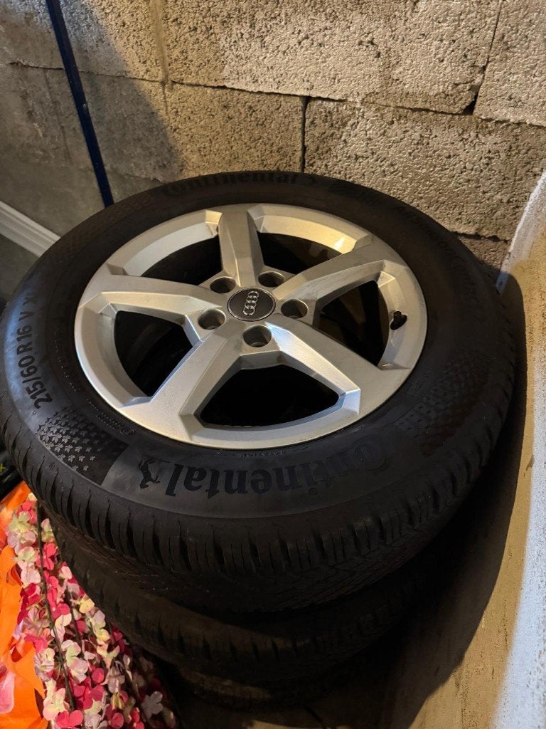 Audi velgen met banden continental 4 stuks, Auto-onderdelen, Ophalen, Gebruikt, Overige maten, All Season
