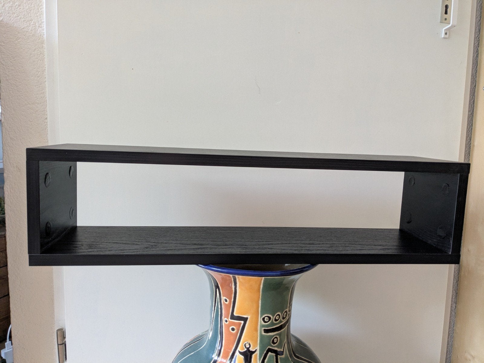 Zwarte dubbele wandplank / muurkastje (50x15x15 cm), Ophalen, Gebruikt