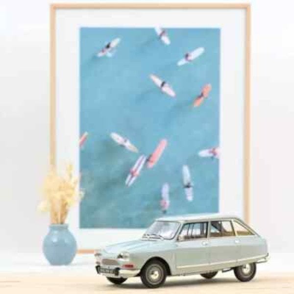 Citroen Ami 8 Club 1969 Thasos Blauw Schaal 1/18 Norev, Hobby en Vrije tijd, Auto, Norev, Ophalen of Verzenden, Norev