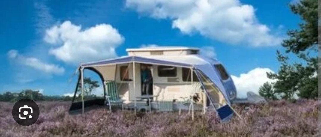 Luifel hefdak caravan / Eriba (doek) / horizon / panorama., Ophalen