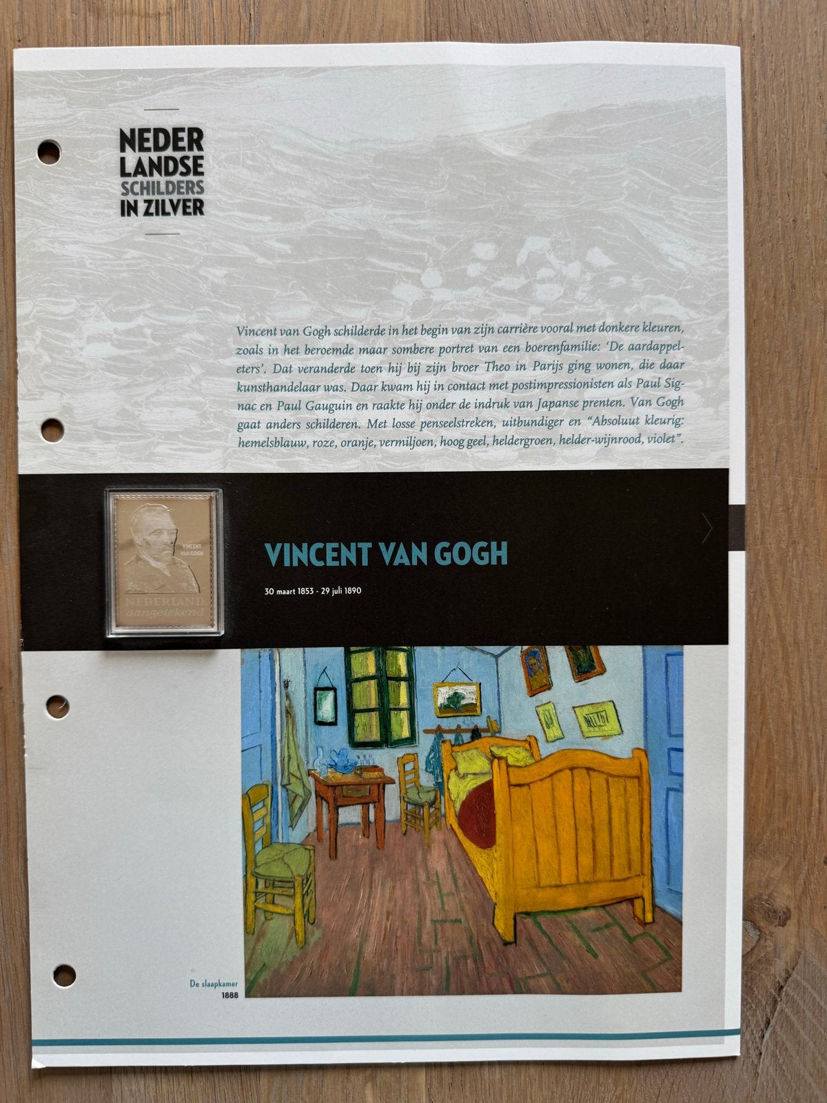 Nederlandse Schilders in Zilver - Vincent van Gogh, Ophalen of Verzenden, Na 1940, Gestempeld