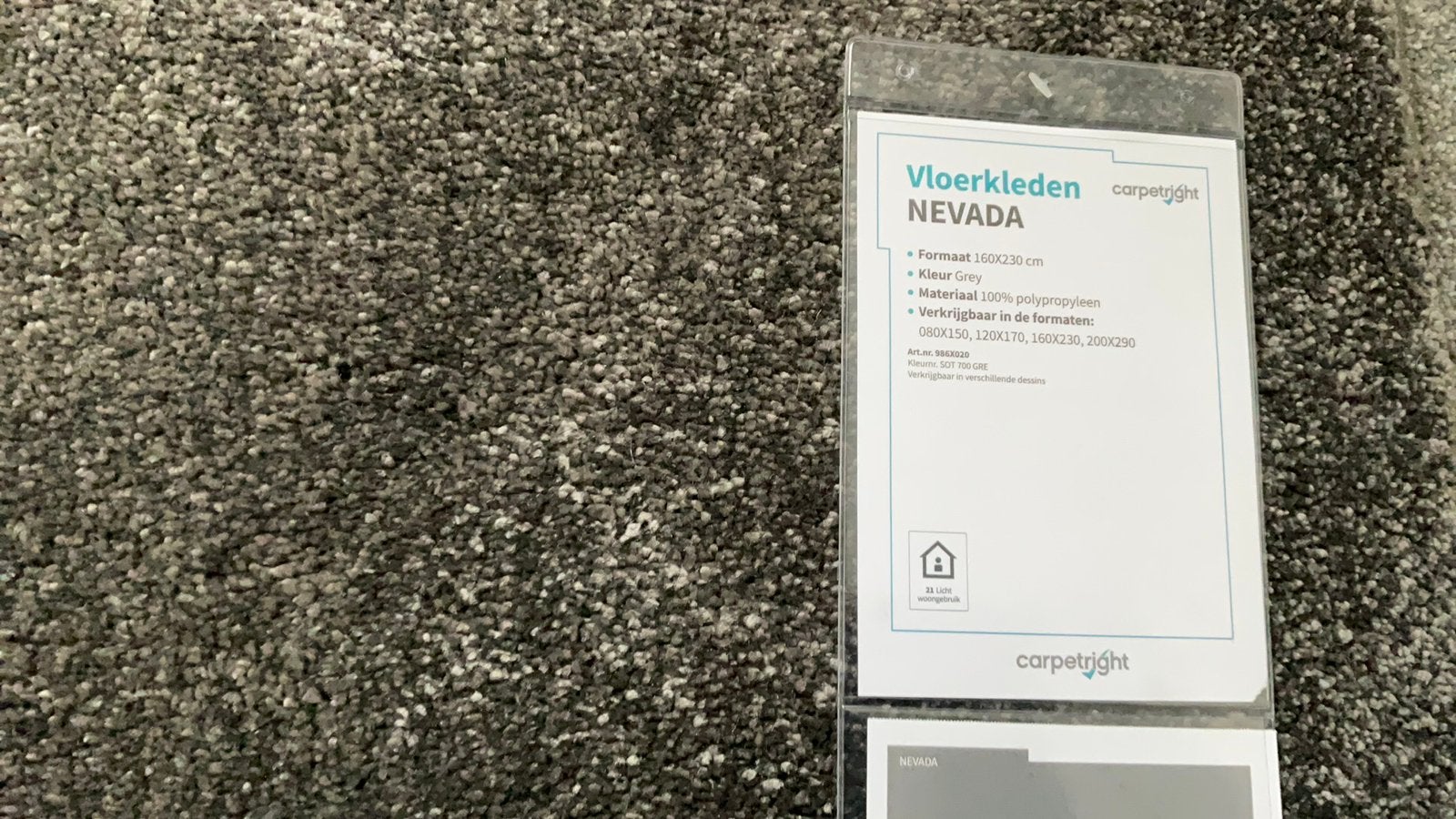 Nieuw Carpetright Nevada vloerkleed 1.60 m bij 2.30 m, Ophalen, 150 tot 200 cm, Grijs, Rechthoekig