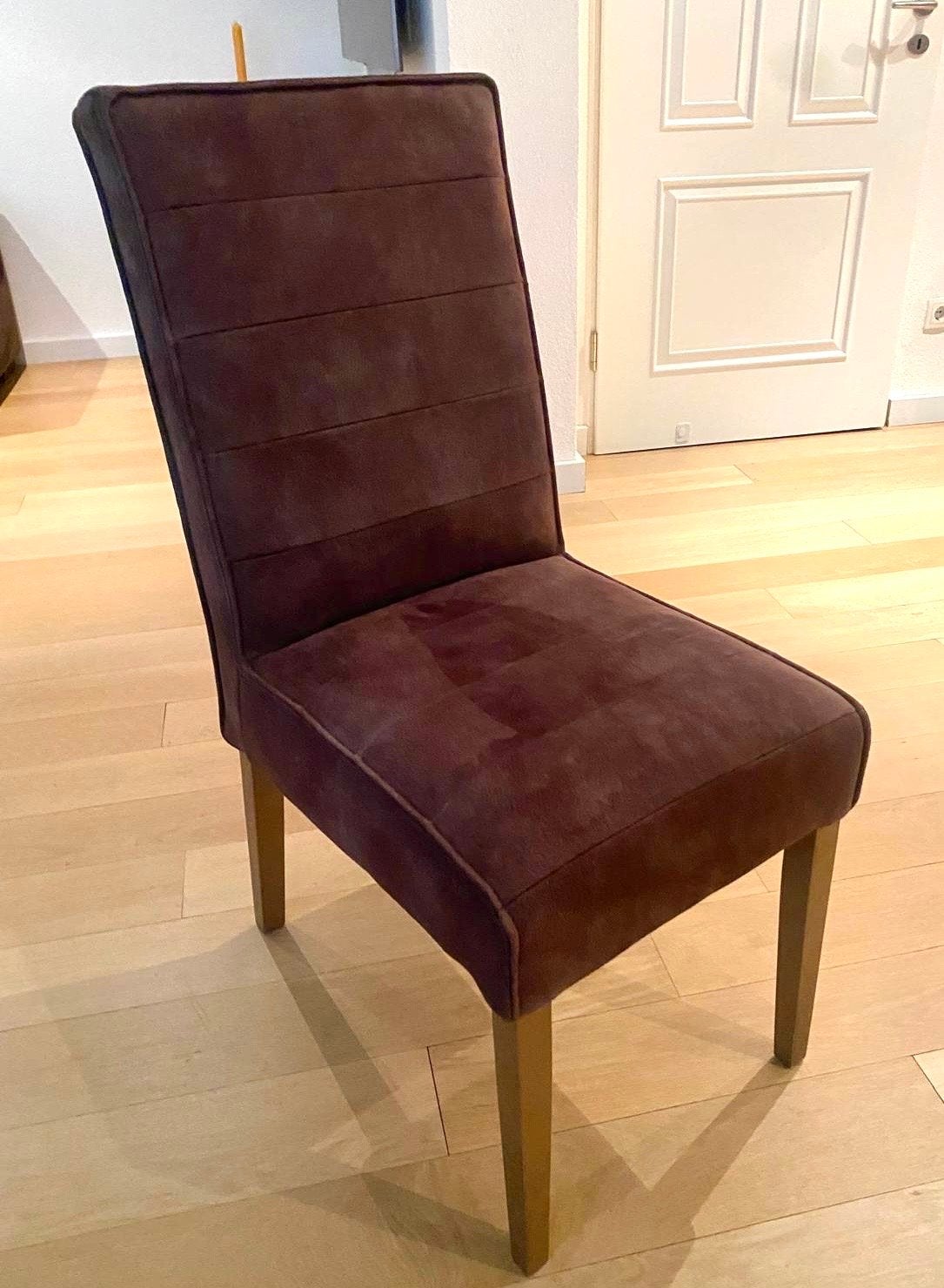 6x Eetkamerstoelen, Ophalen, Gebruikt, Bruin, Stof