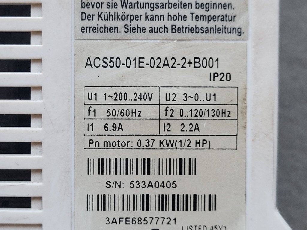 ABB frequentieregelaar ACS50 1~230V in, 3~uit, ABB, Nieuw, Ophalen of Verzenden, Info@abb.nl