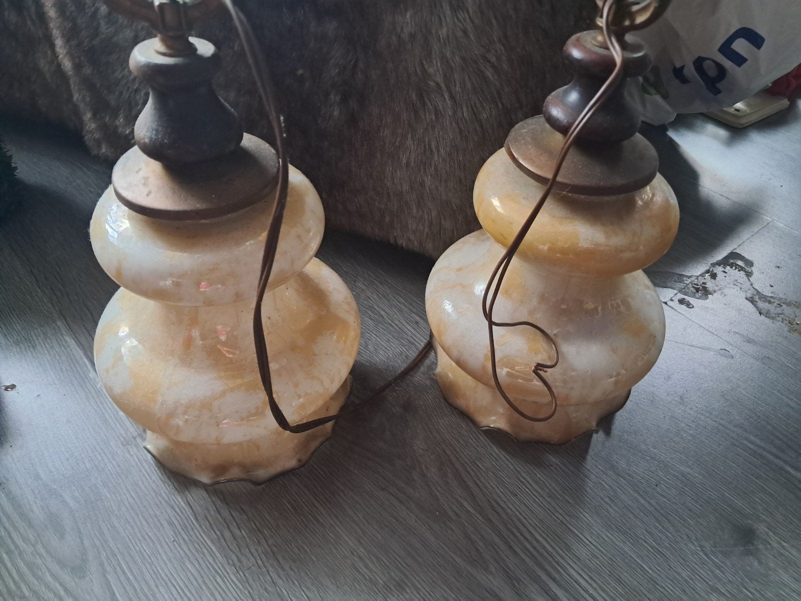 2 kroeg lampen antieke lampen, Ophalen, Rond