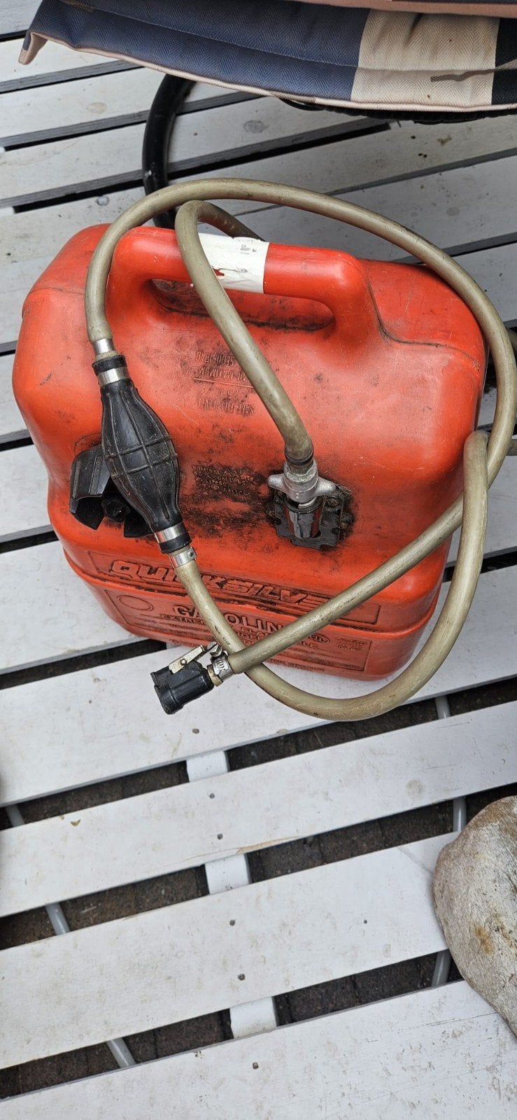 Quicksilver brandstof tank met slang en pomp, Ophalen, Gebruikt, Motor en Techniek