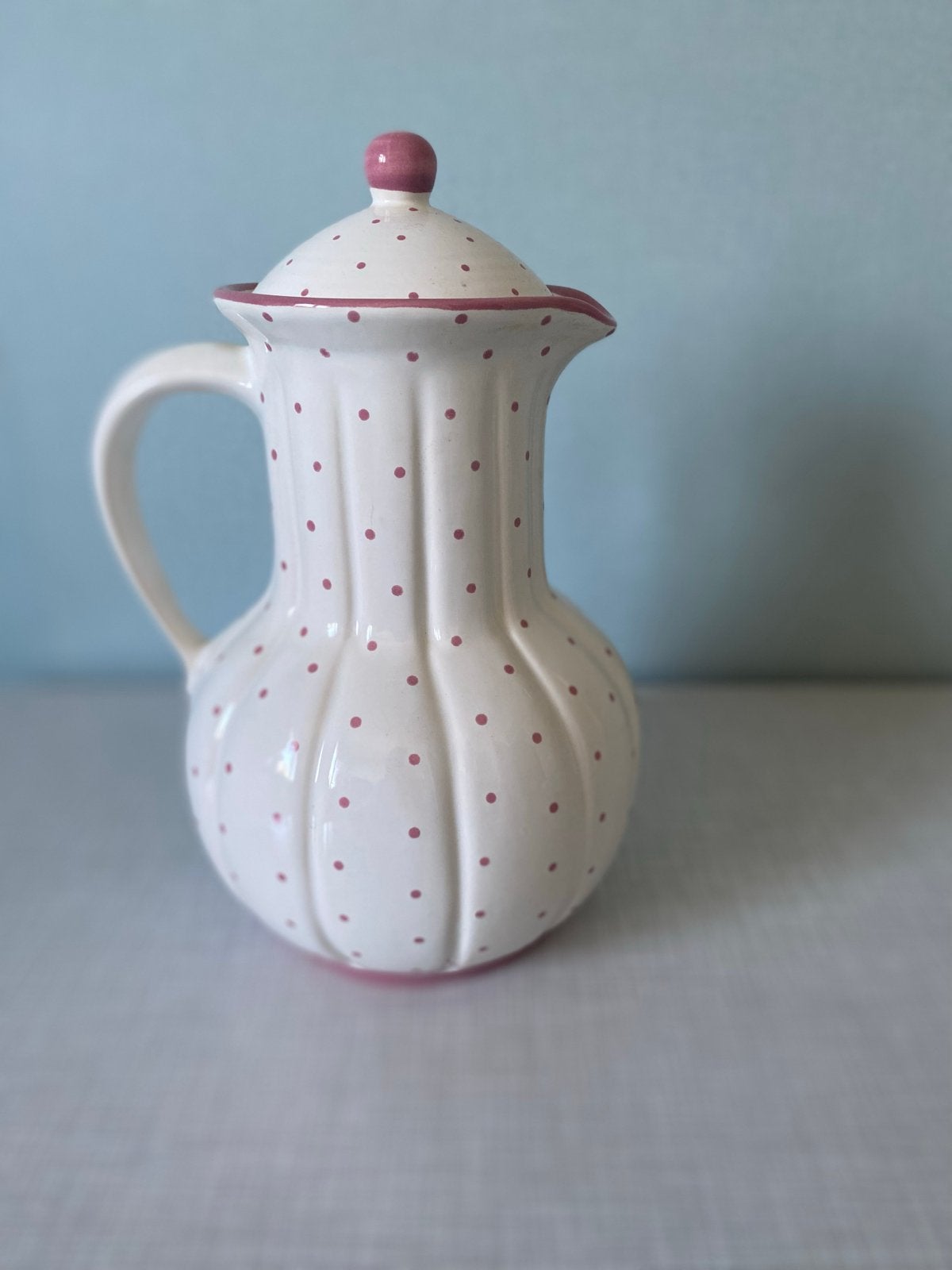 Gmundner Keramiek Koffiekan - Roze Stippen Design, Ophalen of Verzenden
