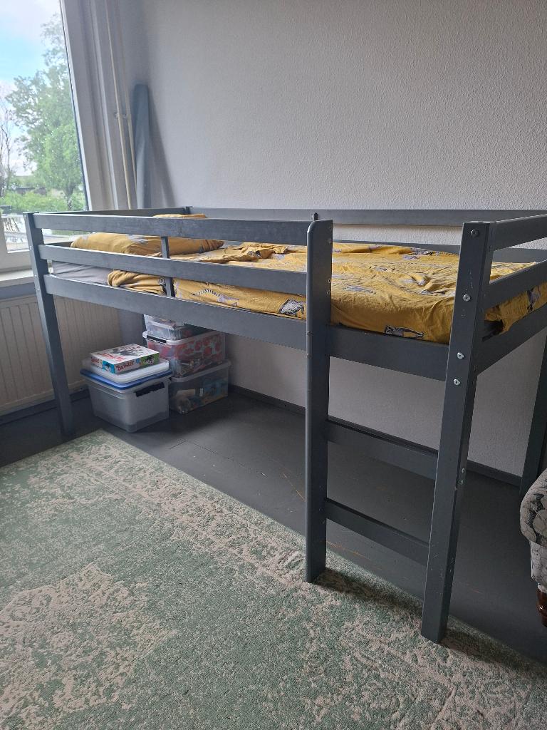 Half hoogslaper, grijs 1 persoons, Ophalen, Gebruikt, Halfhoogslaper