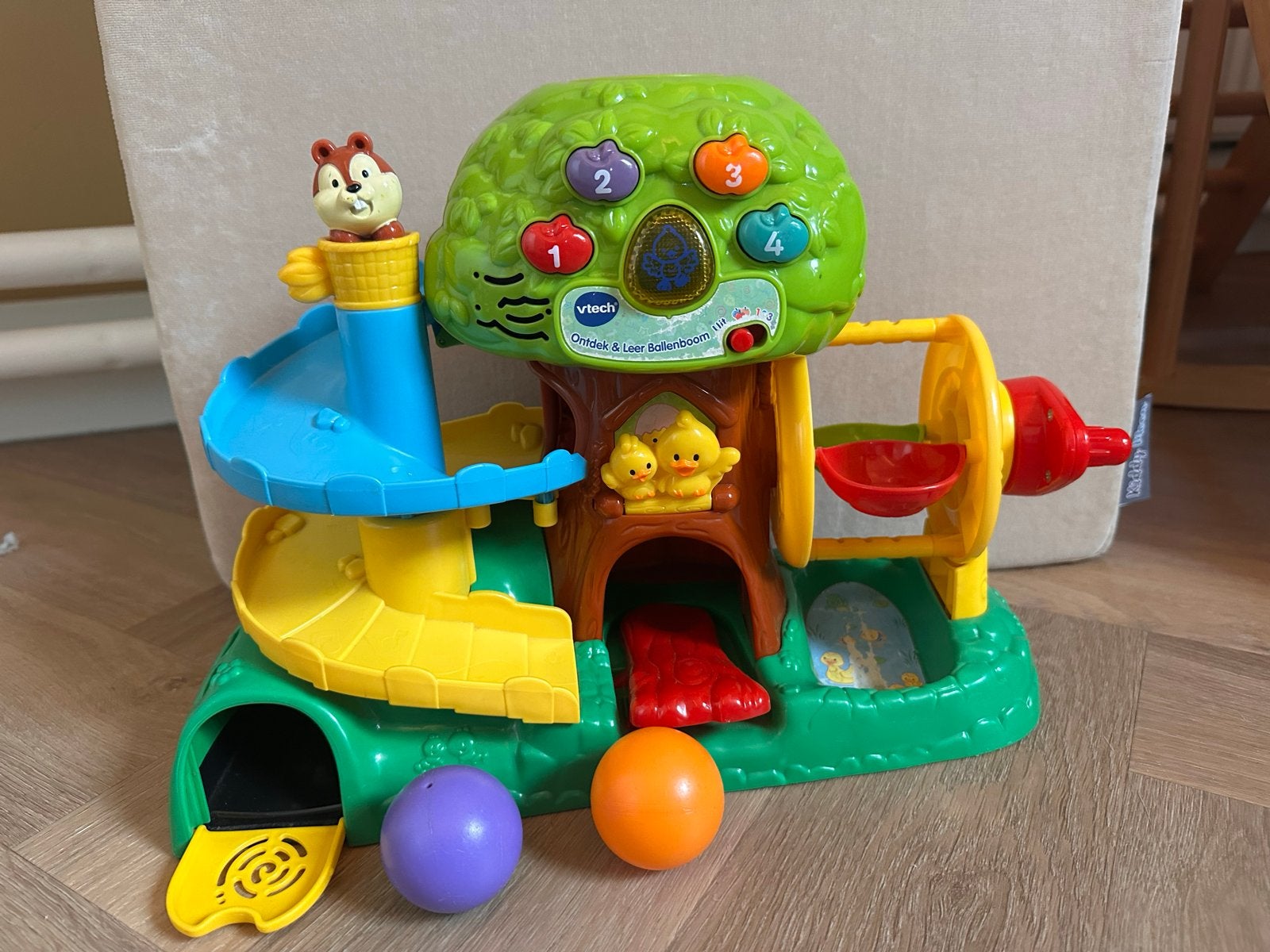 VTech Ontdek & Leer Ballenboom met twee ballen, Ophalen of Verzenden, Gebruikt, Overige typen, Met geluid