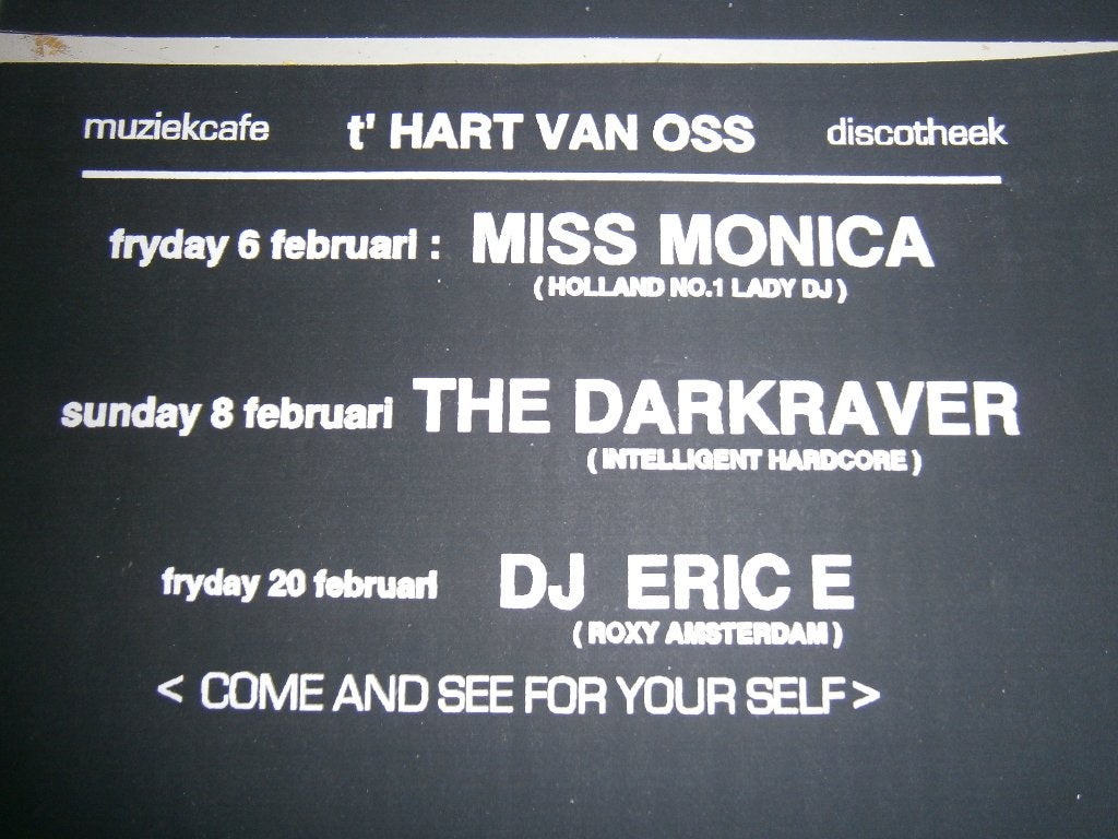 Muziekcafe 't Hart Van Oss – Februari 1998 – Zeldzame Flyer, Verzamelen, Ophalen, A4 of kleiner, Rechthoekig Liggend, Zo goed als nieuw