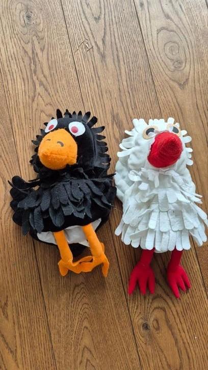 Retro handpoppen / knuffels Fabeltjeskrant, Gebruikt, Overige typen, Zwart, Ophalen of Verzenden