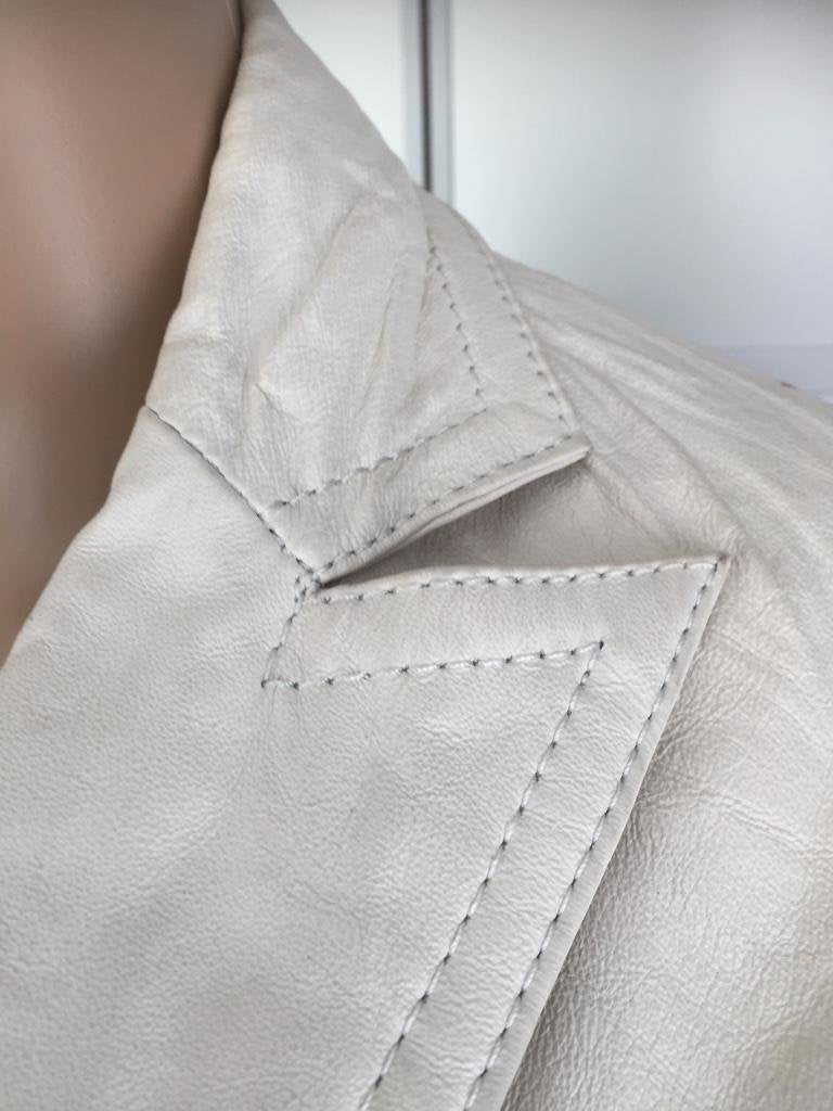 D598 Gipsy: echt-leren jasje blazer colbert maat S=36 wit, Gipsy, Wit, Ophalen of Verzenden, Zo goed als nieuw