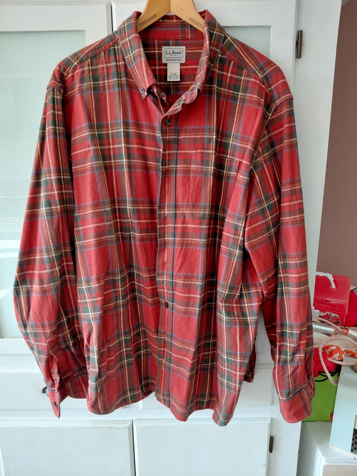 Flanellen overhemd LL Bean maat xl, Kleding | Heren, LL Bean, Ophalen of Verzenden, Zo goed als nieuw, Halswijdte 43/44 (XL)