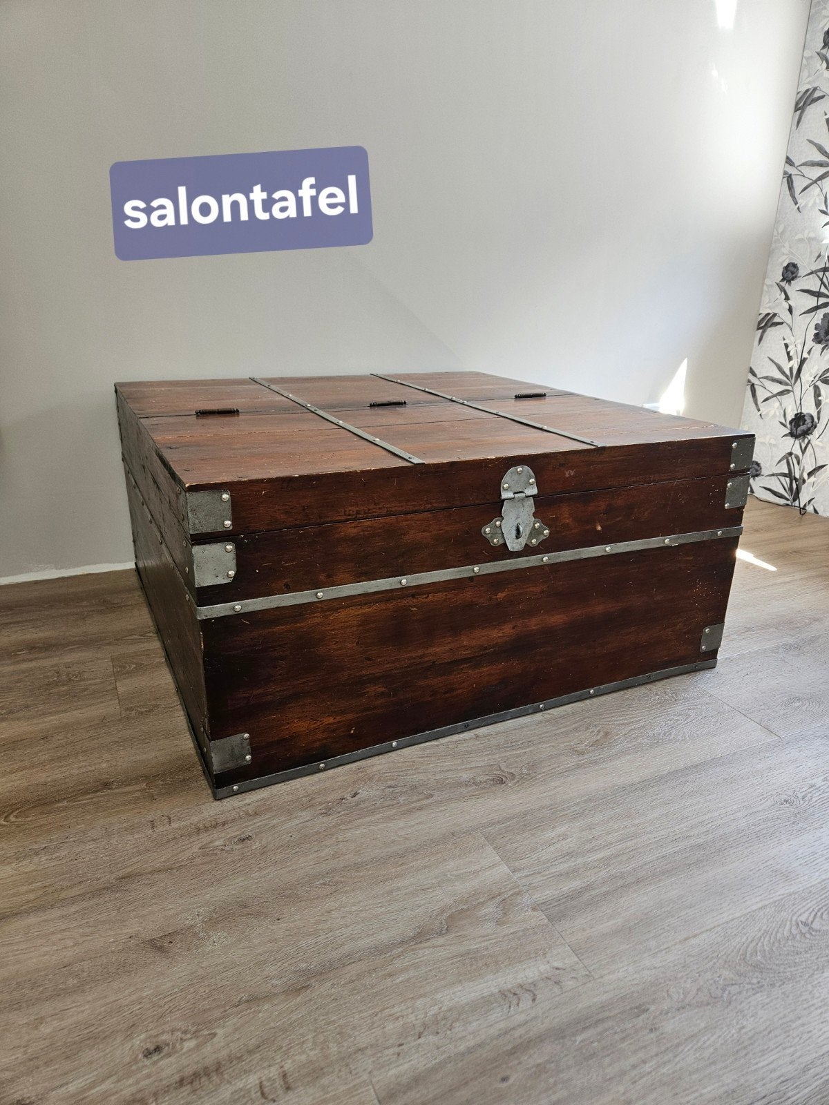 Salontafel en bijpassende kist - Hout, Ophalen, Gebruikt
