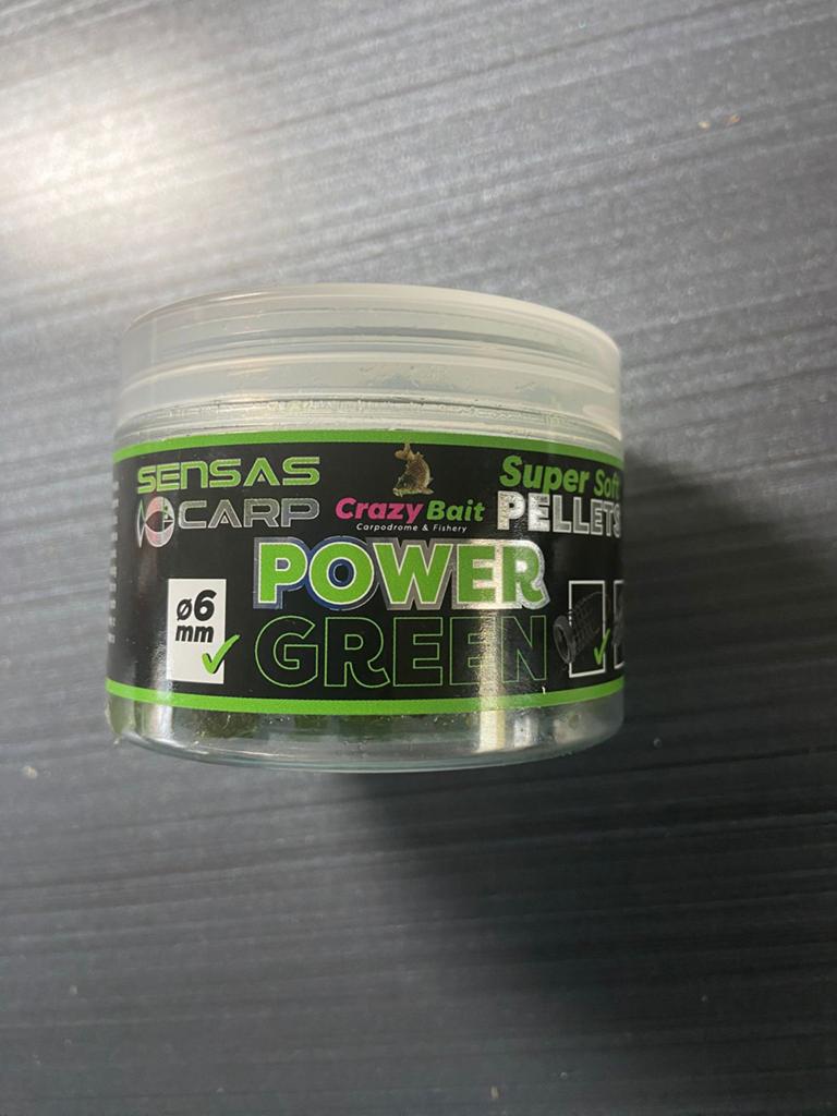 Sensas Carp Crazy Bait Power Green Pellets 6mm, Ophalen of Verzenden, Nieuw, Overige typen