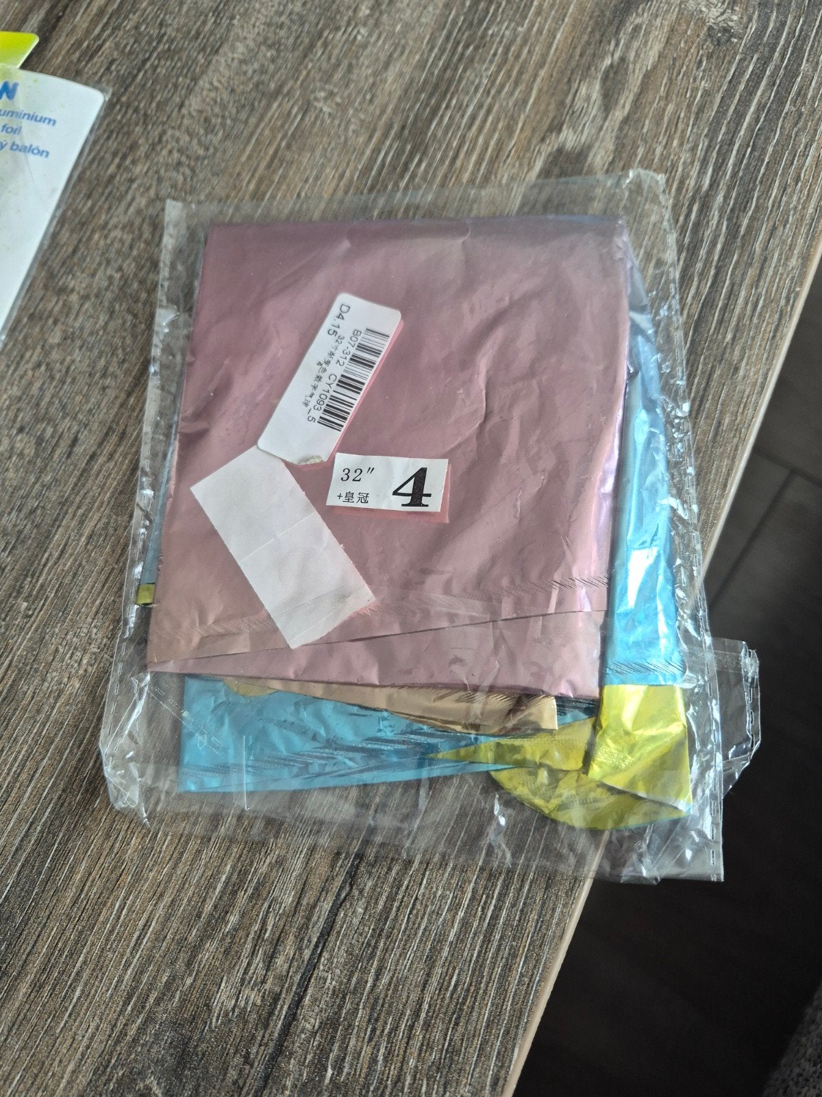 Nieuw foli balon 4 jaar, Ophalen of Verzenden, Nieuw, Versiering