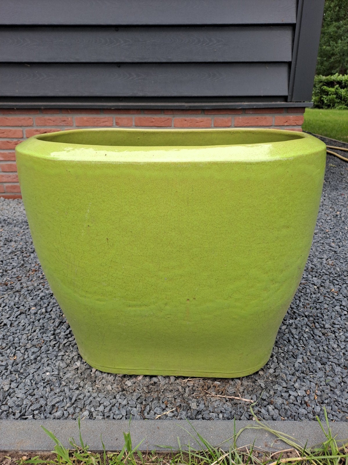 Grote ovale groene bloempot / tuinpot - 50x58x40 cm, Tuin en Terras, Bloempotten, Ophalen