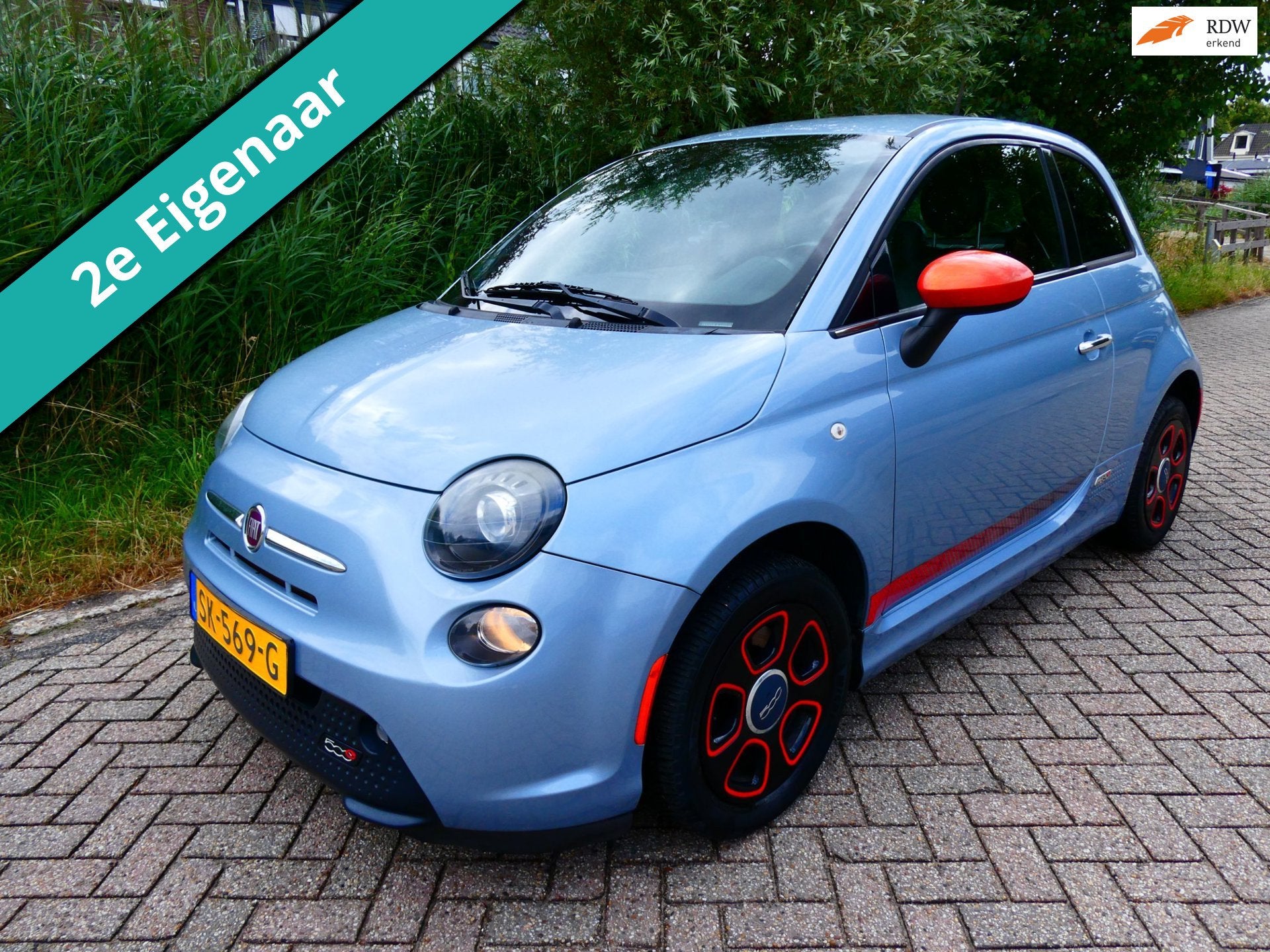 Fiat 500 E 24kwh Automaat 2e eig. Clima Cruise Leder PDC Voo, Zwart, Leder, Te koop, 1284 kg