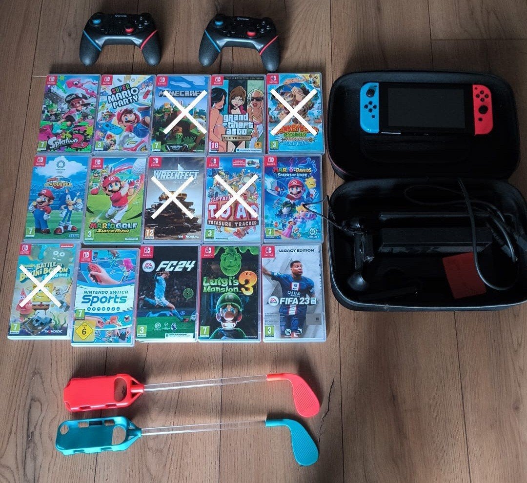Nintendo Switch Compleet met Games, Koffer & Accessoires, Met games, Met 2 controllers, Ophalen of Verzenden, Zo goed als nieuw