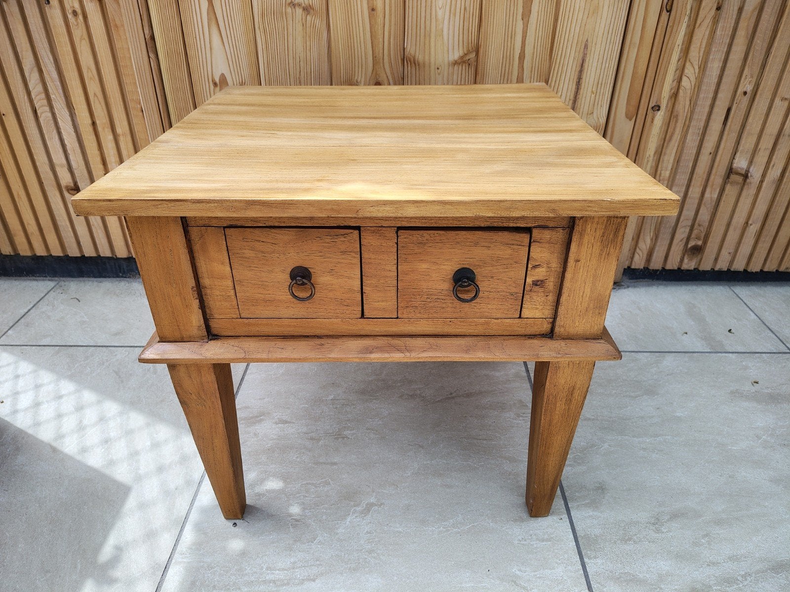 Salontafel tafel bijzettafel teakhout, Ophalen, Vierkant, 45 tot 60 cm