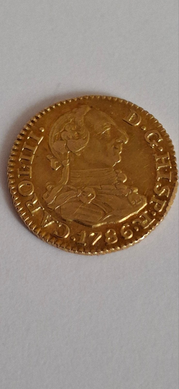 Halve Escudo Carlos III 1786 Gouden Munt Spanje, Ophalen of Verzenden, Overige landen, Losse munt, Goud