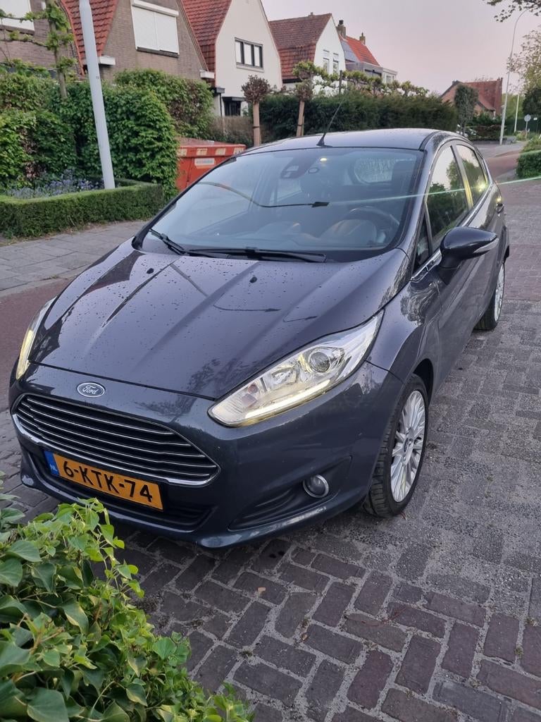 Ford Fiësta 1.0 74KW/100PK 5D 2013 Grijs, Auto's, Voorwielaandrijving, 40 €/maand, Zwart, 100 pk