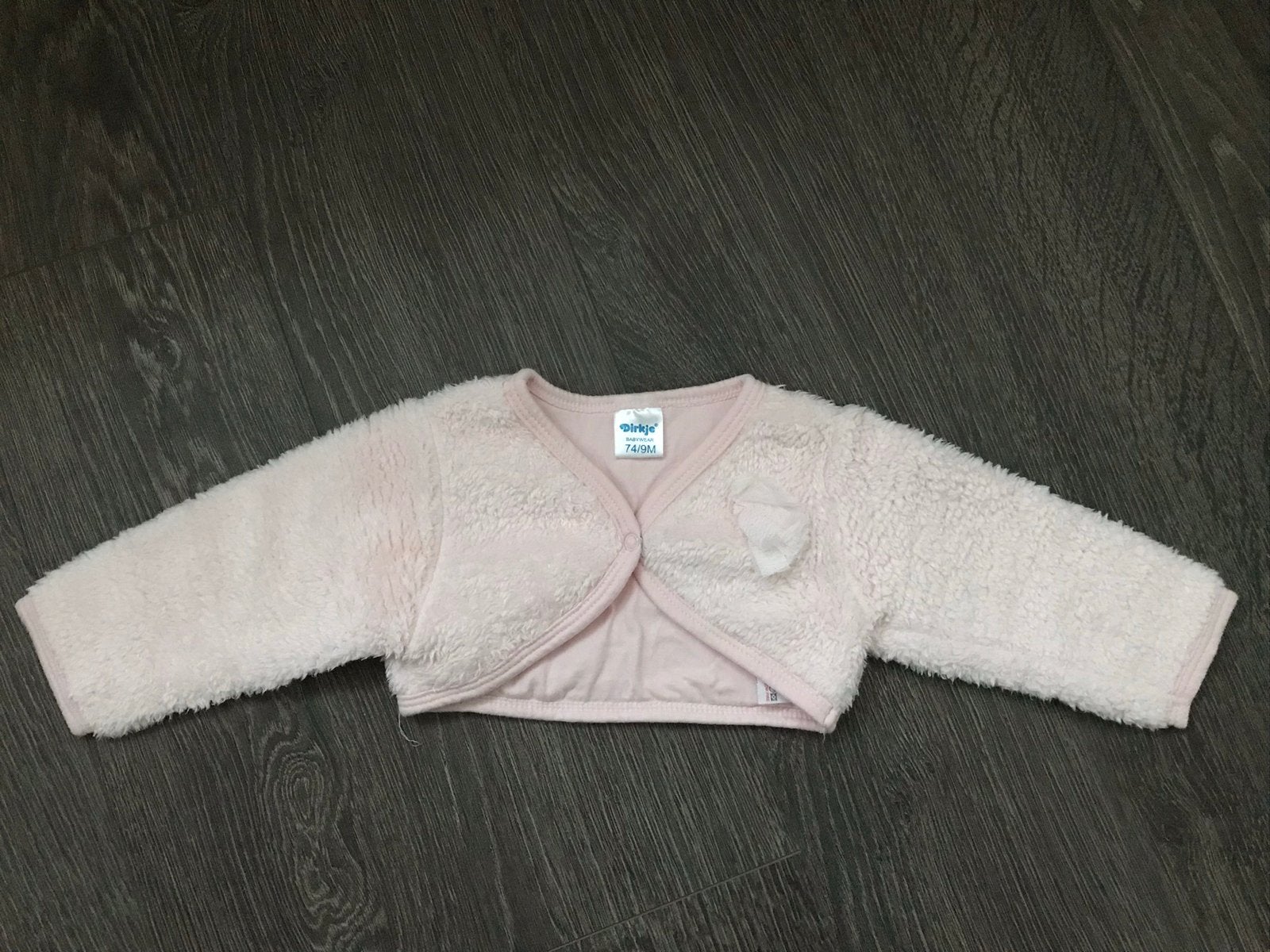 Meisjes vestje / vest / bolero fluffy roze Dirkje mt 74, Kinderen en Baby's, Ophalen of Verzenden, Gebruikt, Meisje, Truitje of Vestje