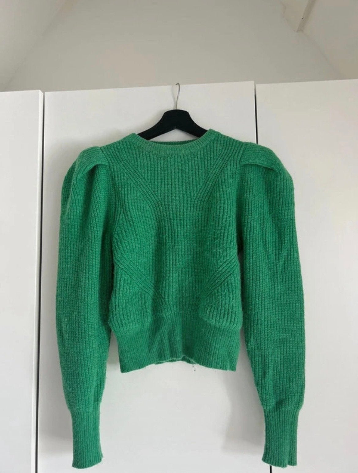Groene trui met pofmouwen, Ophalen of Verzenden, Zo goed als nieuw, Maat 34 (XS) of kleiner, Groen