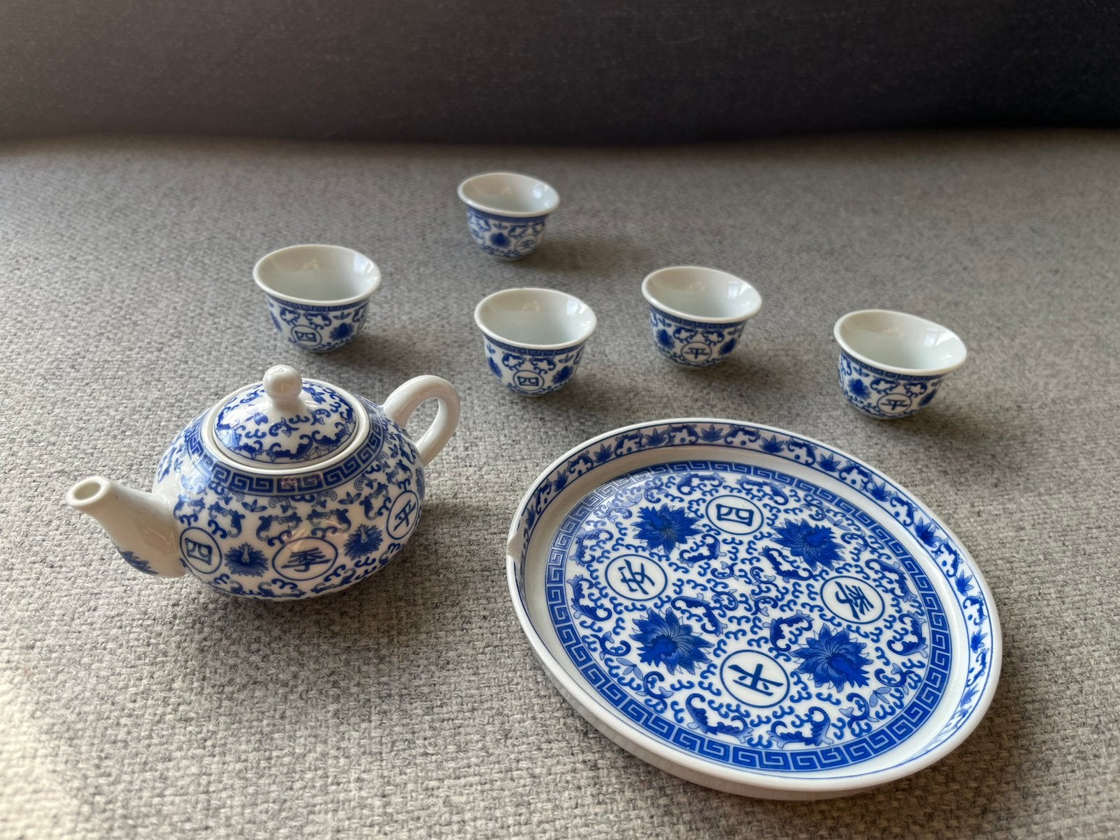 Poppenservies - blauw wit Chinees motief, Ophalen of Verzenden, Zo goed als nieuw, Poppenhuis