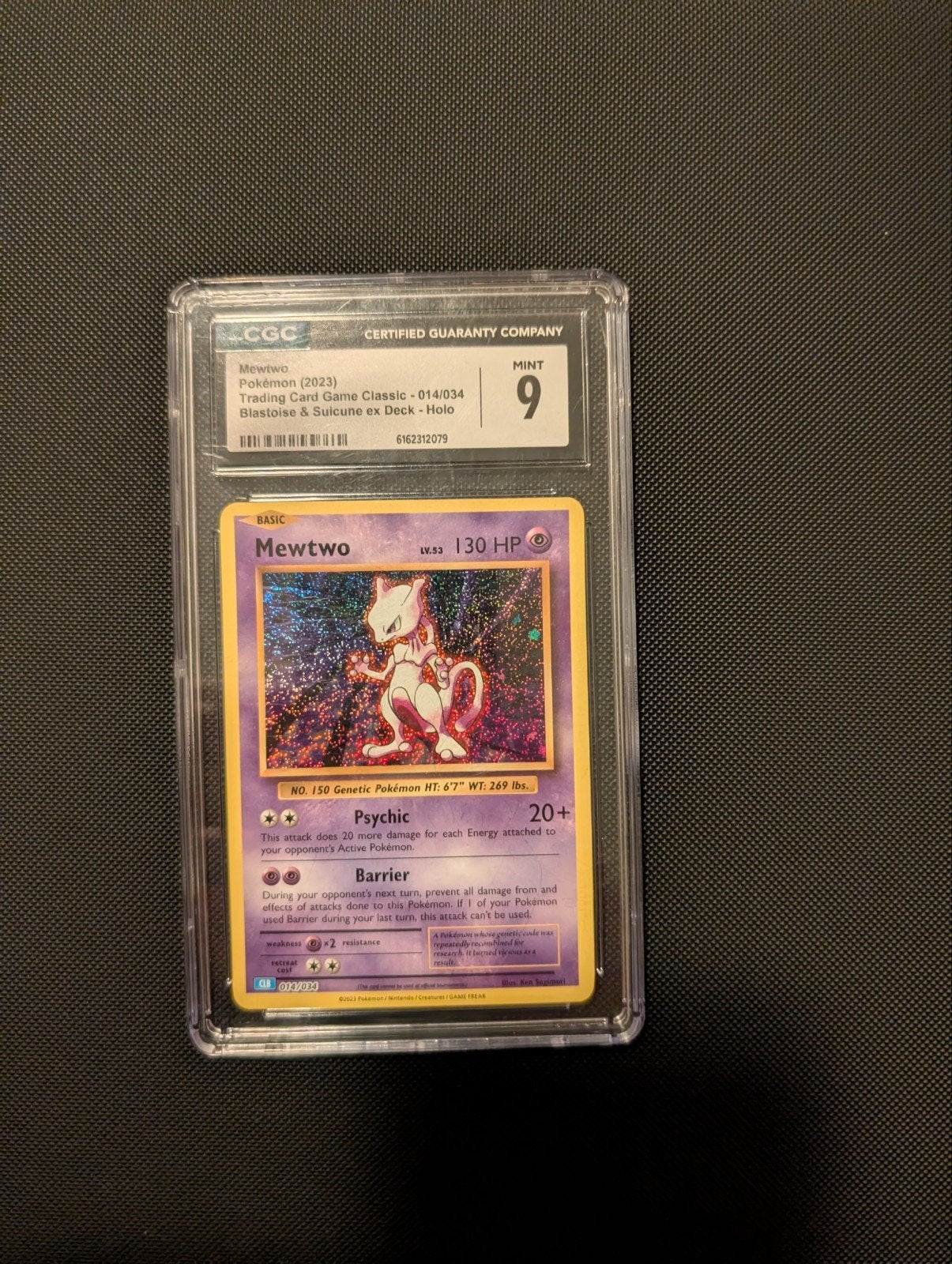 Pokemon Mewtwo 014/034 Graded 9, Ophalen of Verzenden, Zo goed als nieuw