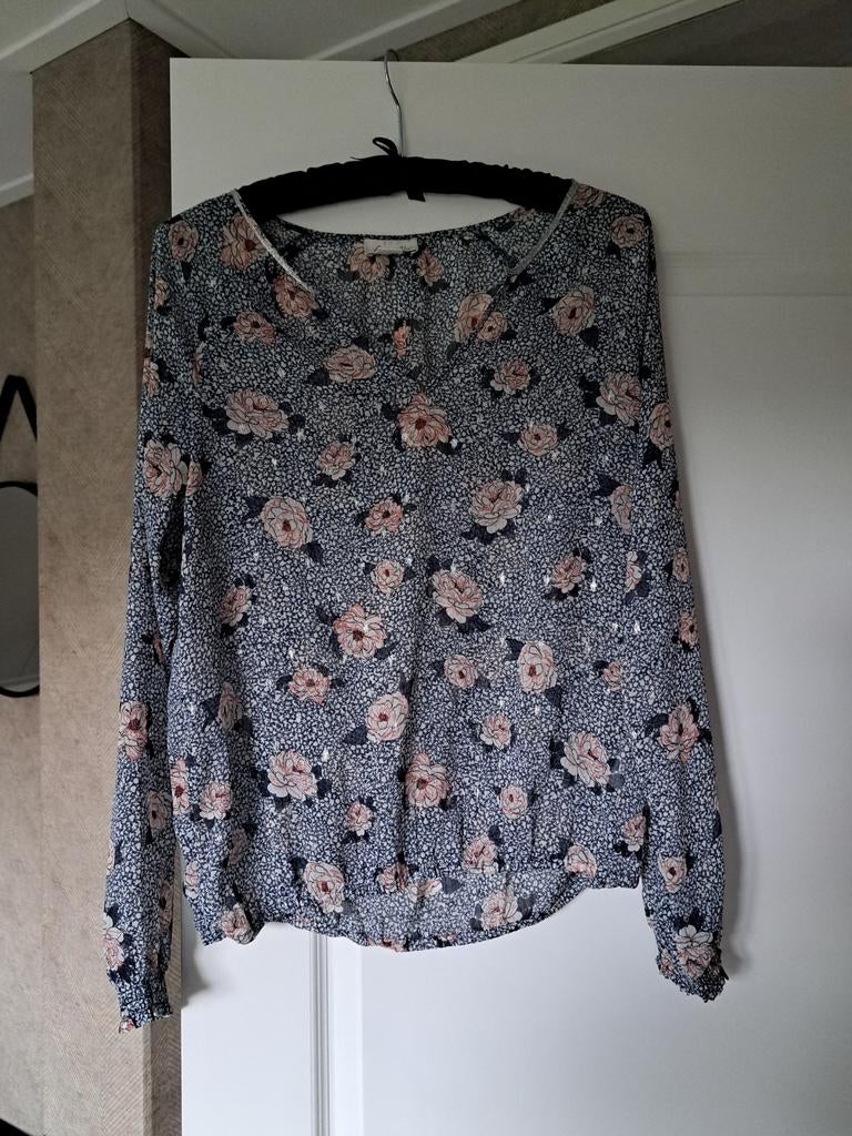 Cotton Club bloemenprint blouse - Maat L, Kleding | Dames, Blouses en Tunieken, Blauw, Maat 42/44 (L), Ophalen of Verzenden, Zo goed als nieuw