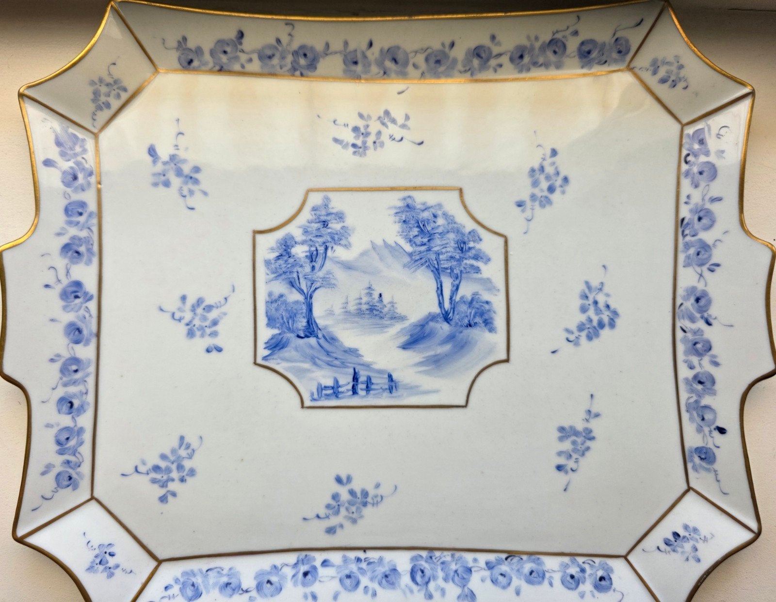 Prachtig blad dienblad serveerbord, Antiek en Kunst, Ophalen of Verzenden