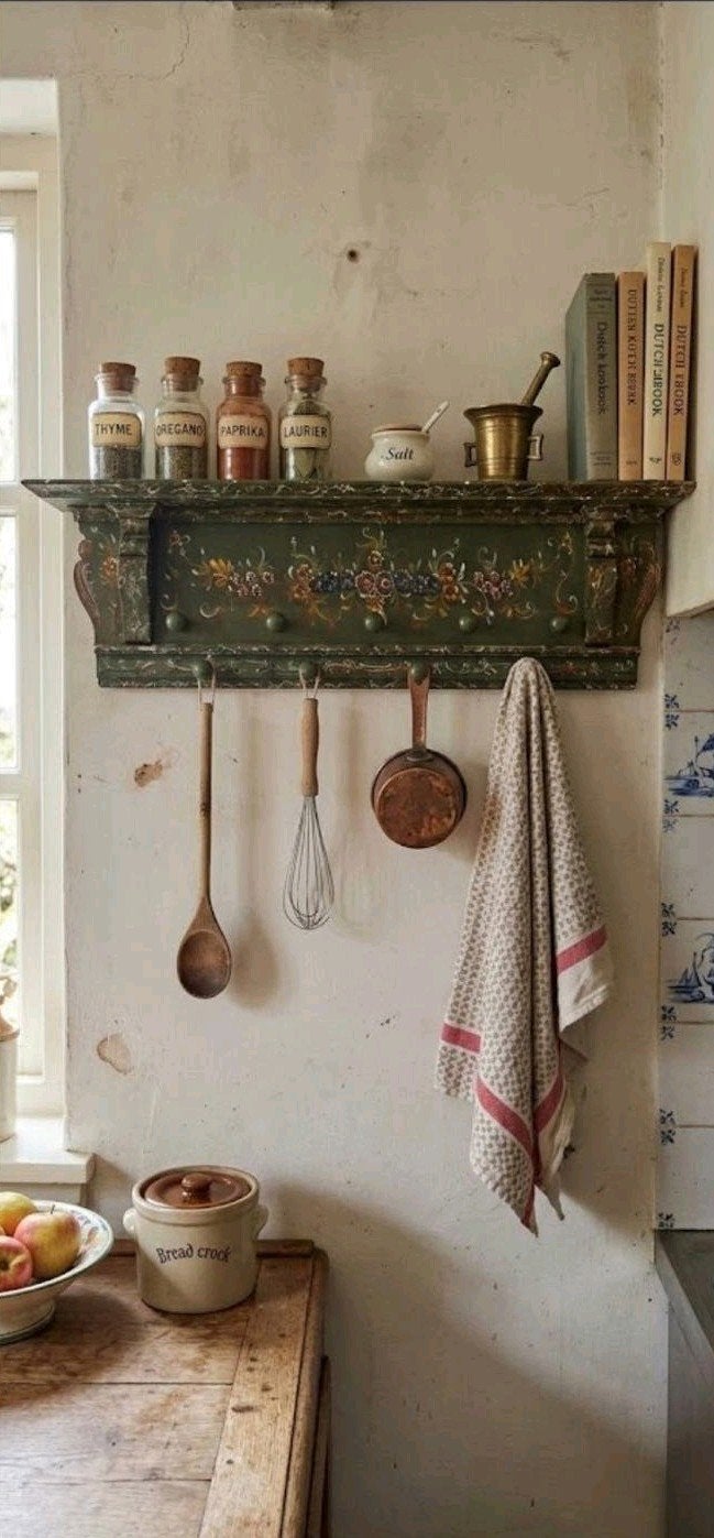 Antieke houten kapstok met bloemmotief (Hindelopen), Ophalen