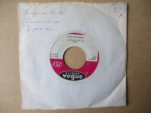 s2454 francoise hardy - lamour sen va, Cd's en Dvd's, Ophalen, Gebruikt, 7 inch, Overige genres