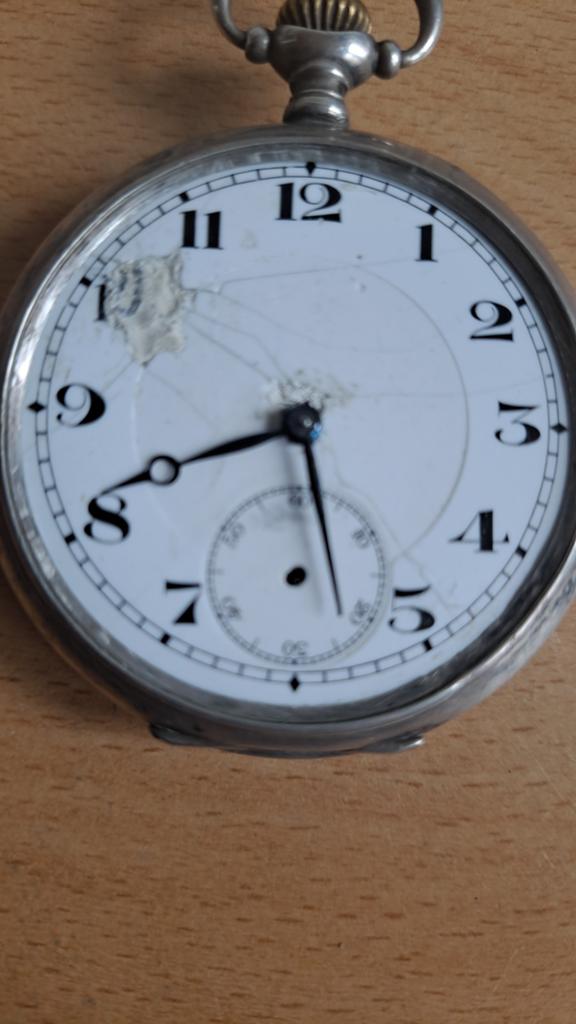 Antiek zakhorloge - Zilver - Geen glas, geen secondewijzer, Overige merken, Zakhorloge, Ophalen of Verzenden, Voor 1900