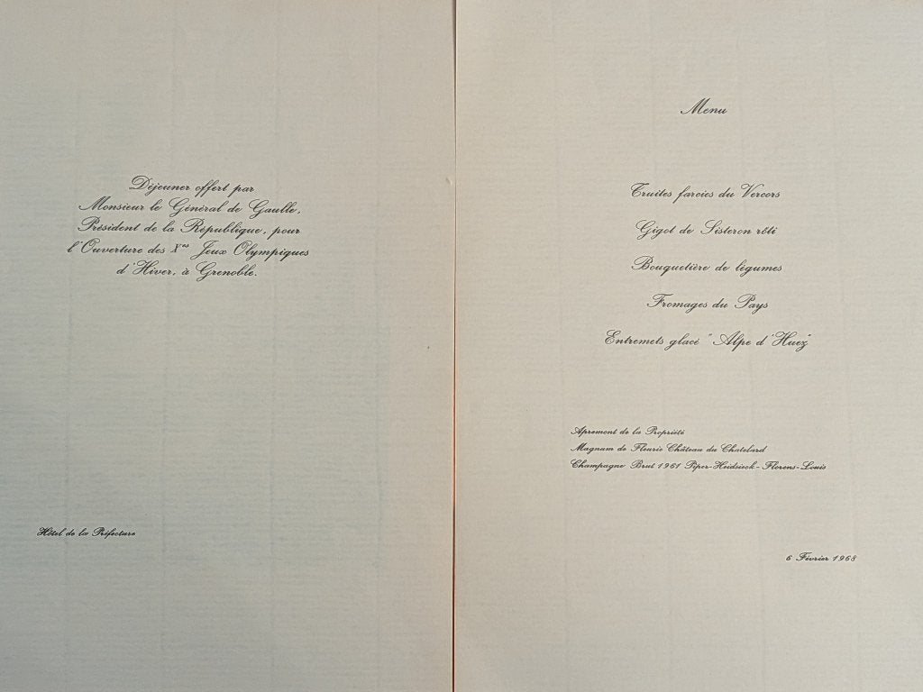 Menu President generaal Charles de Gaulle, 1968, Antiek en Kunst, Ophalen of Verzenden