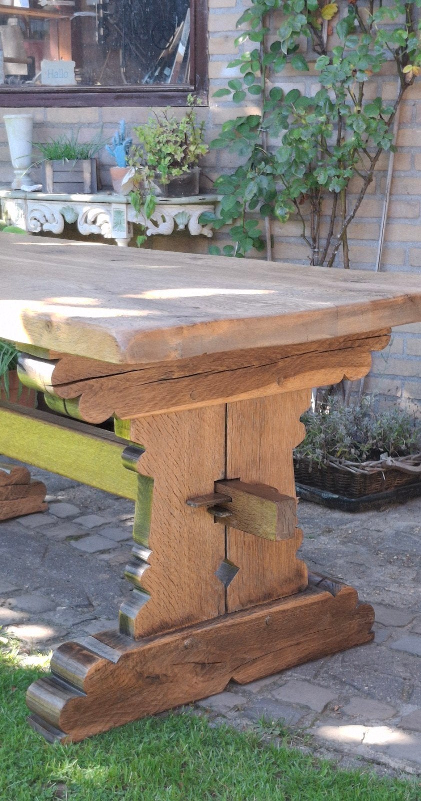 oude eiken eettafel / kloostertafel.  175x80, Huis en Inrichting, Eikenhout, Zo goed als nieuw, Vijf personen of meer, 150 tot 200 cm