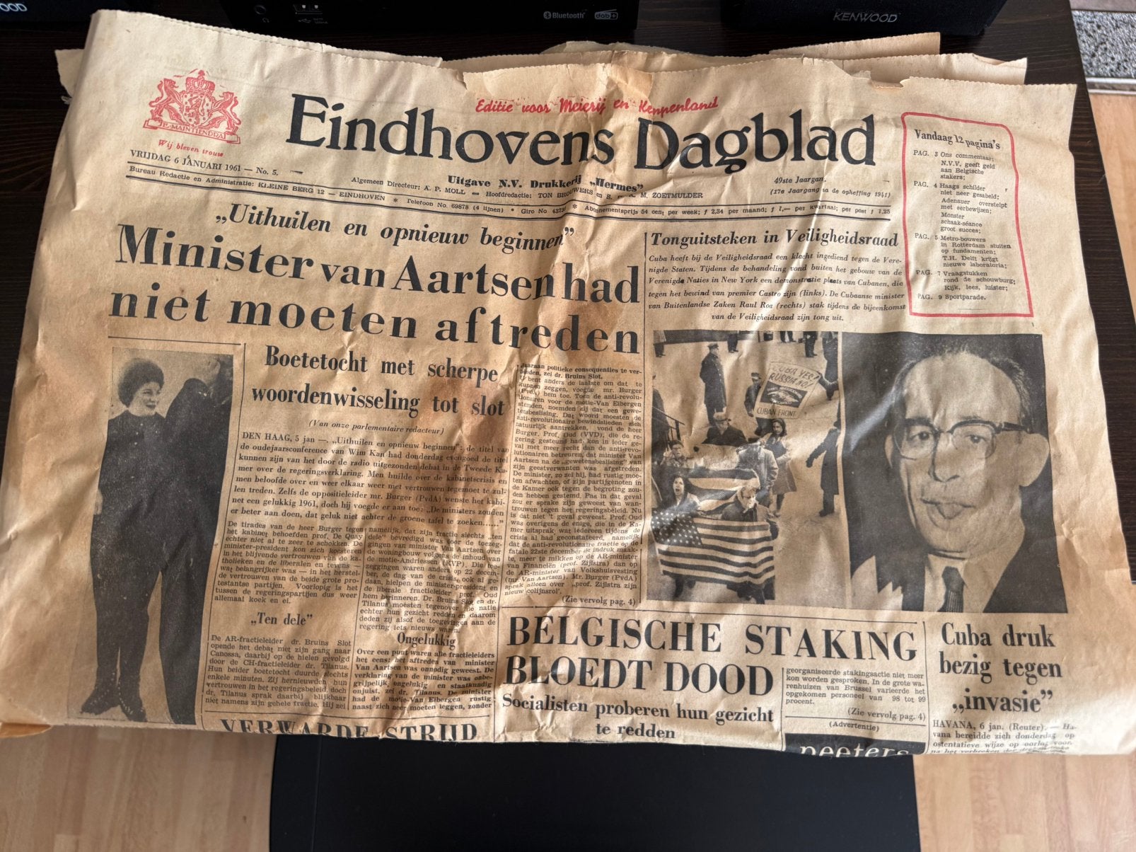 Oude krant 1961, Ophalen