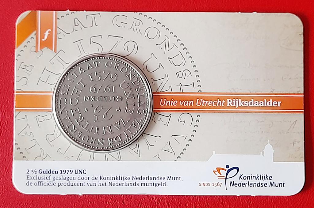 coincard Nederland 2½ gulden 1979 UNC Unie van Utrecht, Postzegels en Munten, Ophalen of Verzenden, Koningin Juliana, 2½ gulden